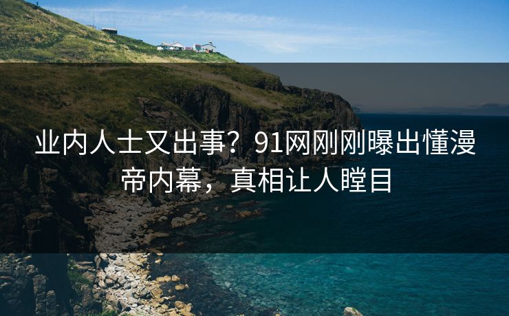 业内人士又出事？91网刚刚曝出懂漫帝内幕，真相让人瞠目
