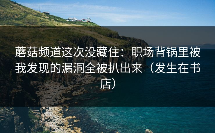 蘑菇频道这次没藏住：职场背锅里被我发现的漏洞全被扒出来（发生在书店）