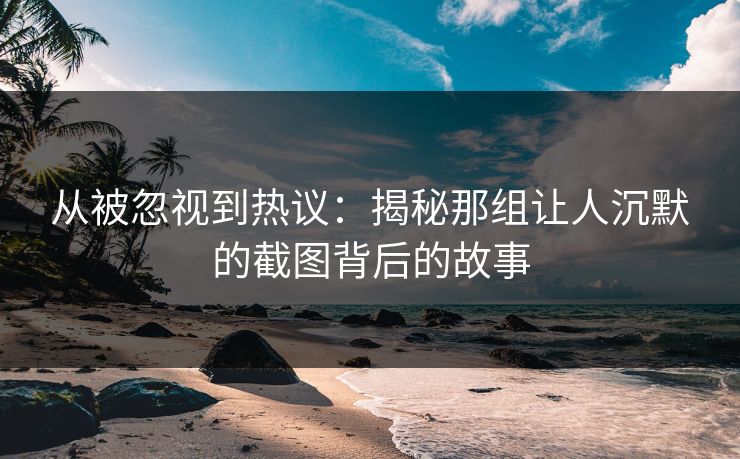 从被忽视到热议：揭秘那组让人沉默的截图背后的故事